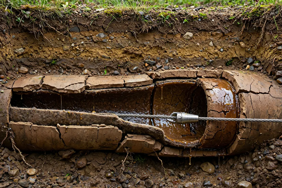 Close-up of an epoxy resin liner being prepared for cured-in-place pipe installation